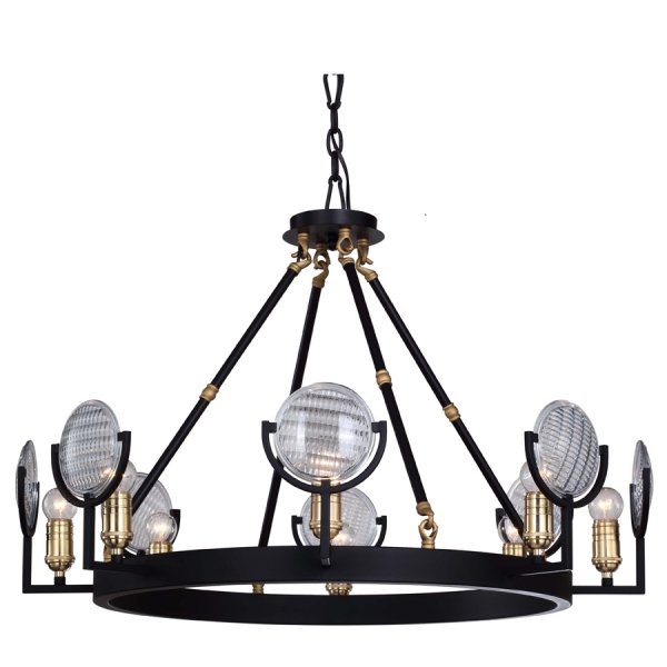Люстра RH Gaslight Lens Chandelier 8 Черный Люстра RH Gaslight Lens Chandelier 8 Черный в Тюмени | Loft Concept