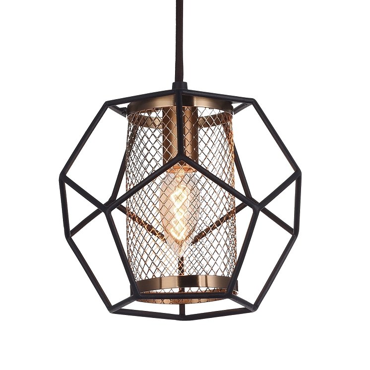 Подвесной светильник Octagrid Pendant Золотой Черный Подвесной светильник Octagrid Pendant Золотой Черный в Тюмени | Loft Concept