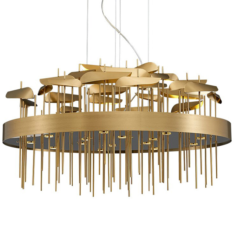 Светодиодная дизайнерская инсталляция ANODINE Perlina Disk Chandelier Золотой Светодиодная дизайнерская инсталляция ANODINE Perlina Disk Chandelier Золотой в Тюмени | Loft Concept