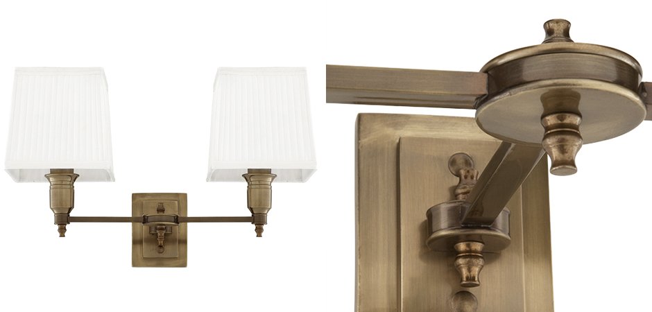 Бра Wall Lamp Lexington Double Brass+White Бра Wall Lamp Lexington Double Brass+White - Loft-Concept в Тюмени