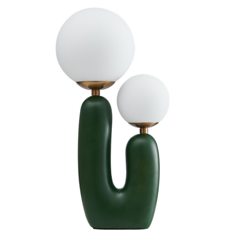 Настольная лампа Oo Lamp Green Белое матовое стекло Зеленый Настольная лампа Oo Lamp Green Белое матовое стекло Зеленый в Тюмени | Loft Concept