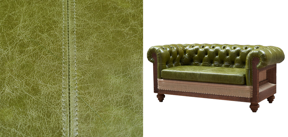 Диван Deconstructed Chesterfield Sofa double green leather Диван Deconstructed Chesterfield Sofa double green leather - Loft-Concept в Тюмени