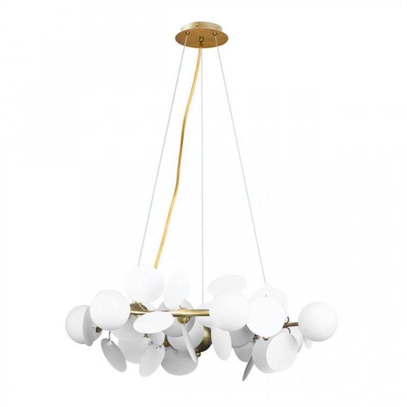 Люстра MATISSE Chandelier White диаметр 70 Белый Золотой Люстра MATISSE Chandelier White диаметр 70 Белый Золотой в Тюмени | Loft Concept