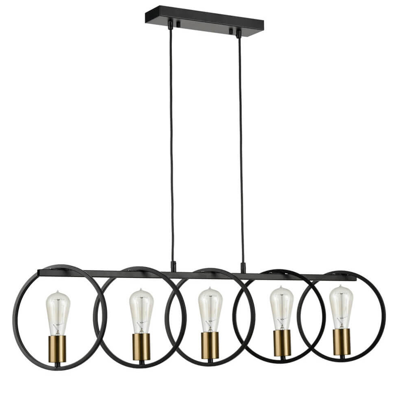 Люстра Loft Rings Ligh 5 Черный Золотой Люстра Loft Rings Ligh 5 Черный Золотой в Тюмени | Loft Concept