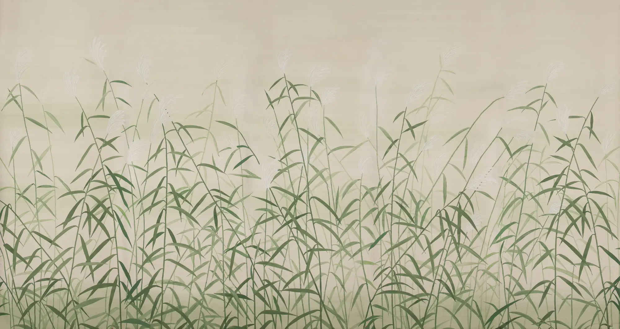 Обои ручная роспись Wild Grasses Special Colourway on Bleached Silver slub silk Обои ручная роспись Wild Grasses Special Colourway on Bleached Silver slub silk - постер Loft-Concept в Тюмени