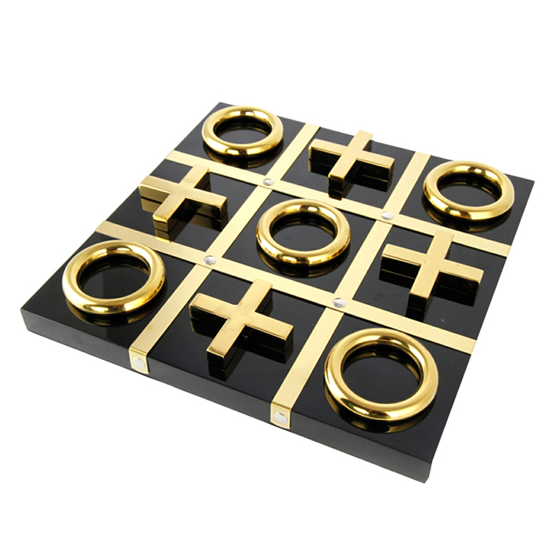 Игра Tic-tac-toe black Черный Глянцевое золото Игра Tic-tac-toe black Черный Глянцевое золото в Тюмени | Loft Concept