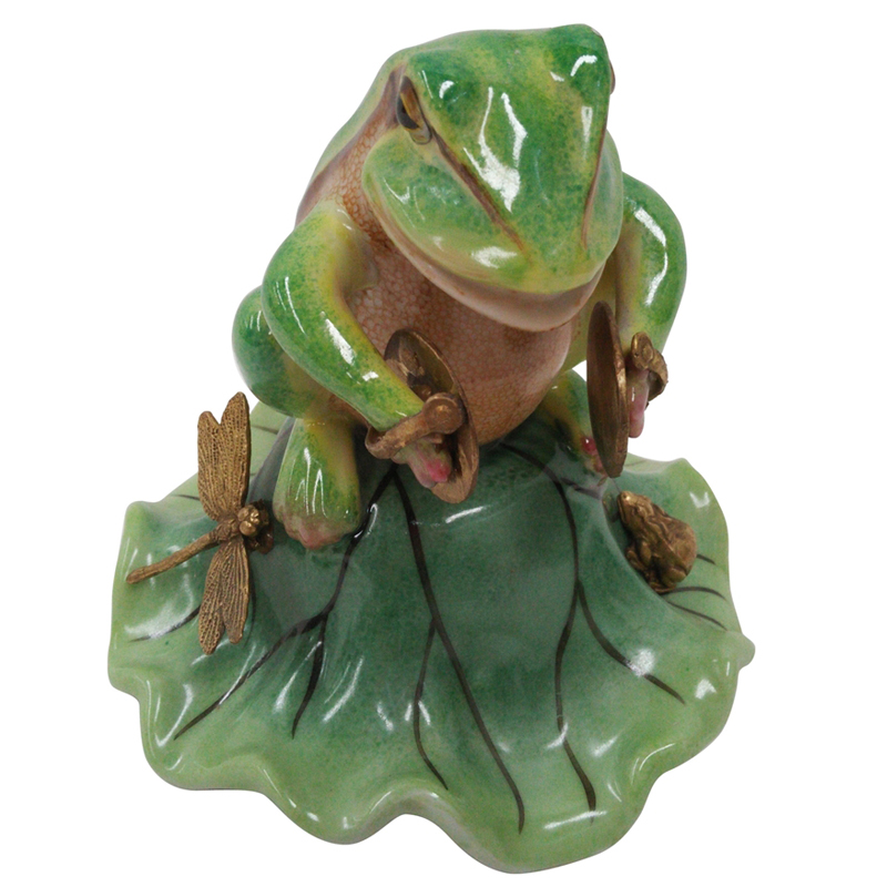 Статуэтка Frog Drummer Зеленый Золотой Статуэтка Frog Drummer Зеленый Золотой в Тюмени | Loft Concept