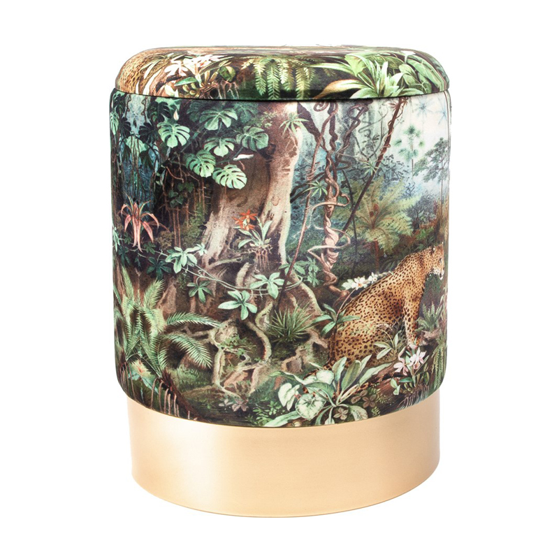 Пуф PUF Jungle Print lynx Мульти Золотой Пуф PUF Jungle Print lynx Мульти Золотой в Тюмени | Loft Concept