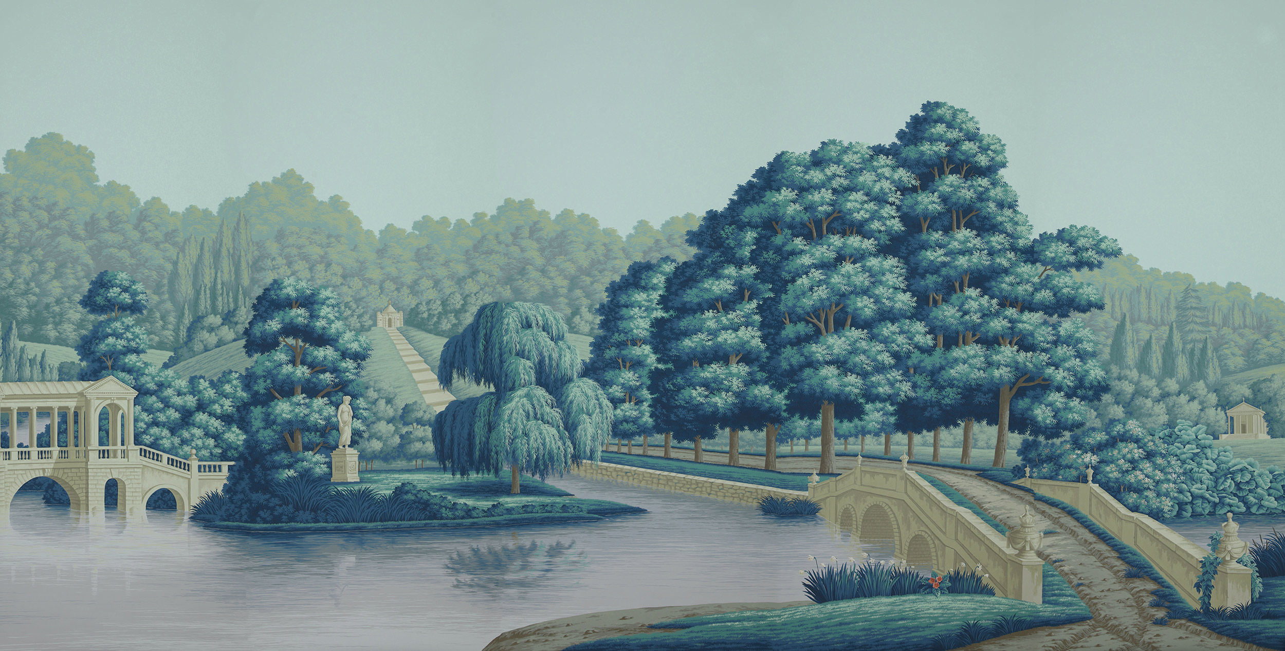 Обои ручная роспись English Landscape Special Colourway on scenic paper Обои ручная роспись English Landscape Special Colourway on scenic paper - постер Loft-Concept в Тюмени