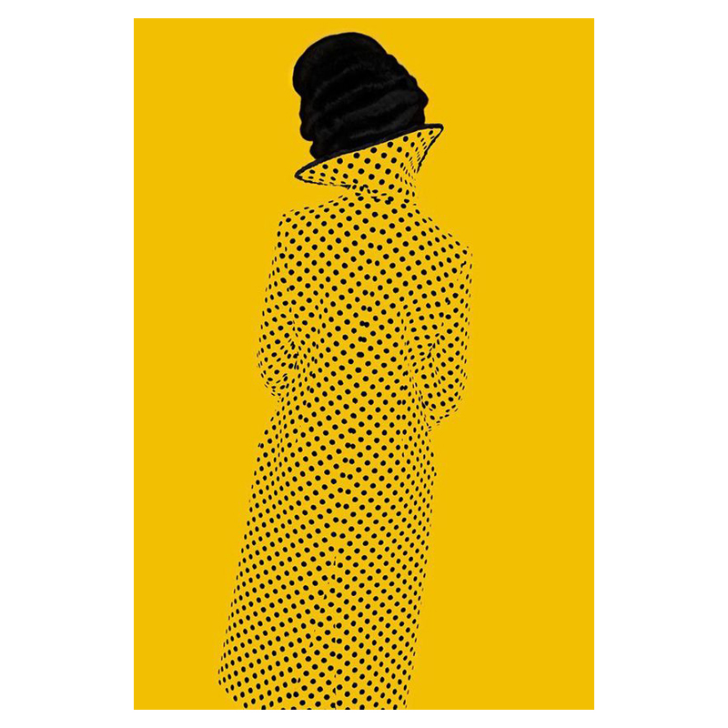 Картина Girl on mustard background Горчичный Черный Картина Girl on mustard background Горчичный Черный в Тюмени | Loft Concept