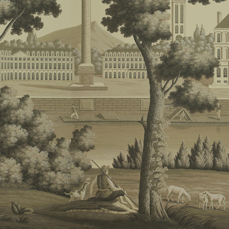 Обои ручная роспись Monuments of Paris Terre Foncée on scenic paper Обои ручная роспись Monuments of Paris Terre Foncée on scenic paper в Тюмени | Loft Concept