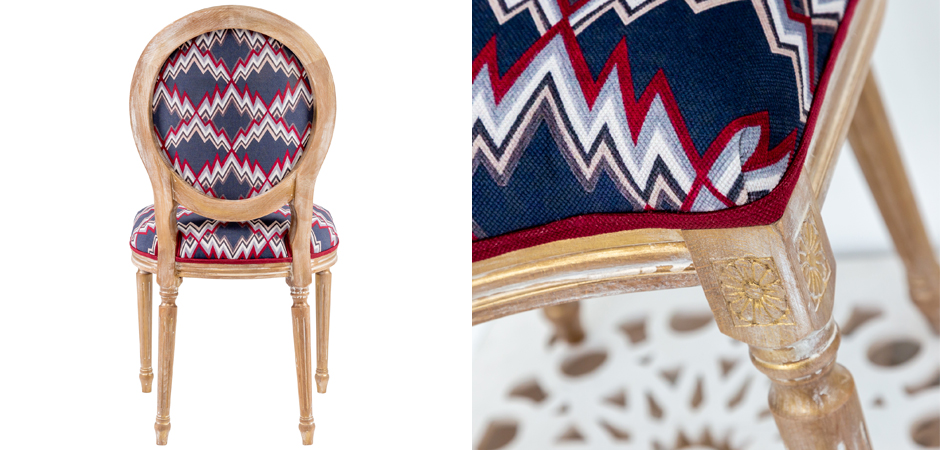 Стул Ikat Pattern с золотой патиной Стул Ikat Pattern с золотой патиной - Loft-Concept в Тюмени