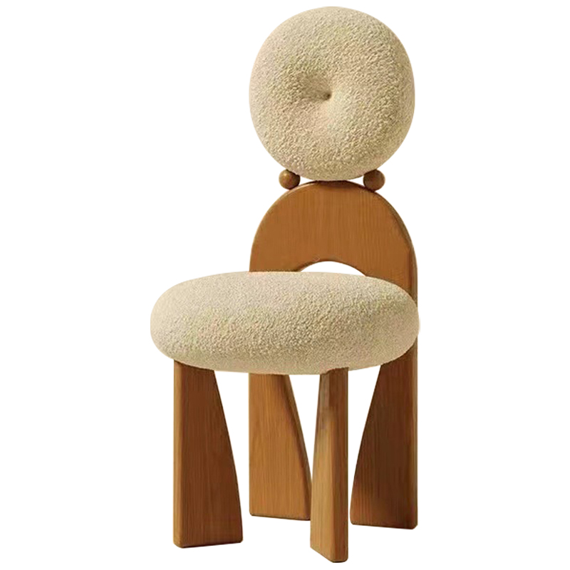 Стул Adem Boucle Wood Chair Молочный Древесина Стул Adem Boucle Wood Chair Молочный Древесина в Тюмени | Loft Concept