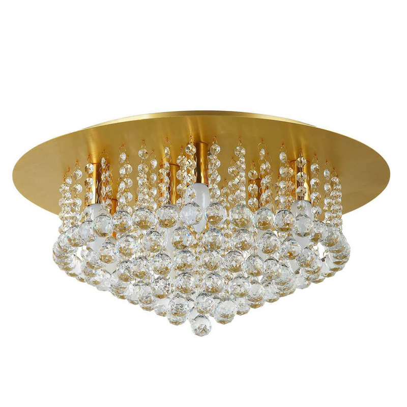 Потолочный светильник Cascade Chandelier Crystal 55 Глянцевое золото Прозрачное Стекло Потолочный светильник Cascade Chandelier Crystal 55 Глянцевое золото Прозрачное Стекло в Тюмени | Loft Concept