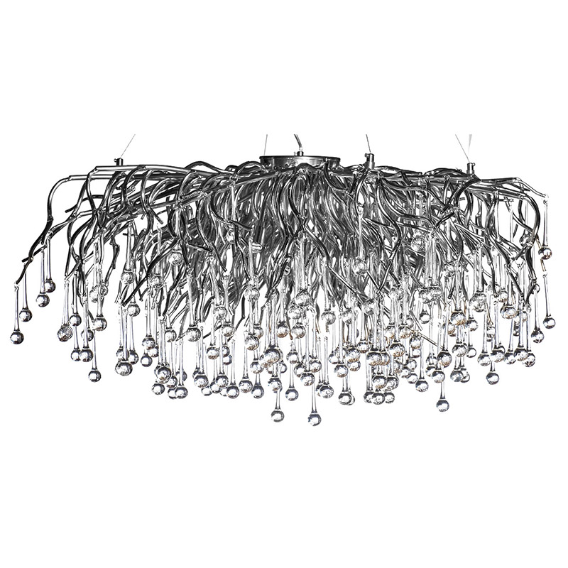 Люстра Droplet Chrome Chandelier 120 Хром Прозрачный Люстра Droplet Chrome Chandelier 120 Хром Прозрачный в Тюмени | Loft Concept