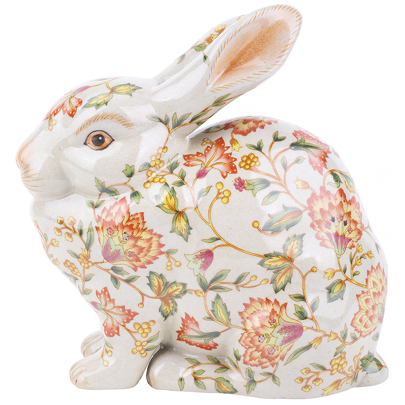 Декоративная статуэтка Porcelain Hare Statuette Белый Мульти Оранжевый Зеленый Декоративная статуэтка Porcelain Hare Statuette Белый Мульти Оранжевый Зеленый в Тюмени | Loft Concept