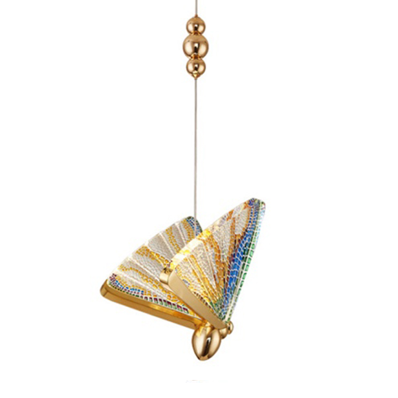 Butterfly Pendant Lamp Colored glass J Мульти Глянцевое золото Butterfly Pendant Lamp Colored glass J Мульти Глянцевое золото в Тюмени | Loft Concept