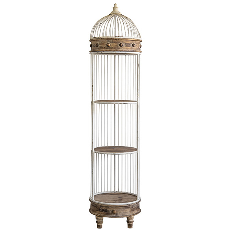Стеллаж клетка Cage Rack White Provence Белый Коричневый Стеллаж клетка Cage Rack White Provence Белый Коричневый в Тюмени | Loft Concept