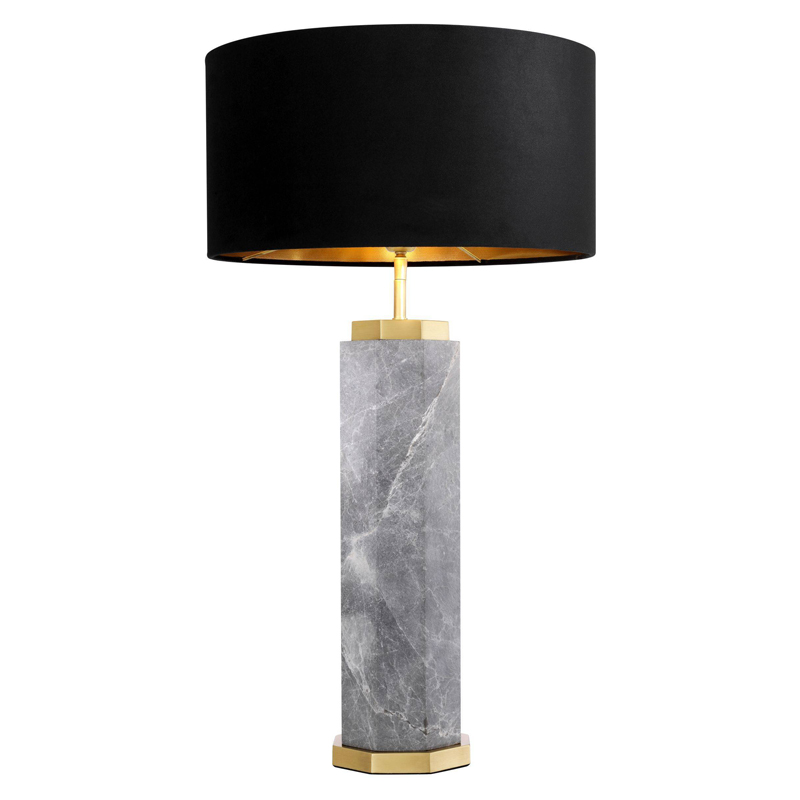 Настольная лампа Eichholtz Table Lamp Newman Grey Латунь Античная полированная Серый Черный Настольная лампа Eichholtz Table Lamp Newman Grey Латунь Античная полированная Серый Черный в Тюмени | Loft Concept
