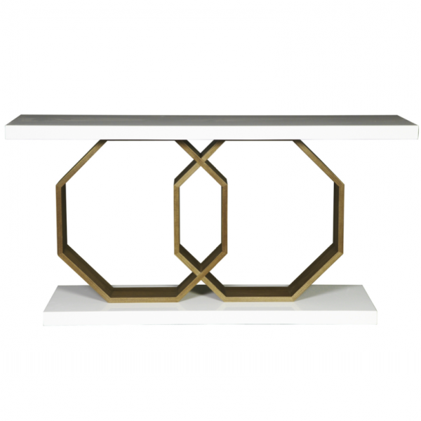 Консоль Rings Латунь Белый Консоль Rings Латунь Белый в Тюмени | Loft Concept