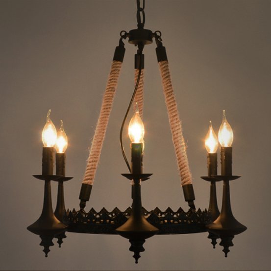Люстра 6-Light Rustic Chandelier Черный Люстра 6-Light Rustic Chandelier Черный в Тюмени | Loft Concept