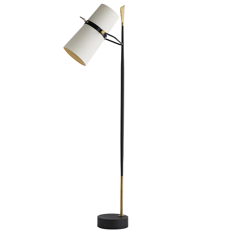 Торшер Arteriors YASMIN FLOOR LAMP Латунь Белый Черный Торшер Arteriors YASMIN FLOOR LAMP Латунь Белый Черный в Тюмени | Loft Concept