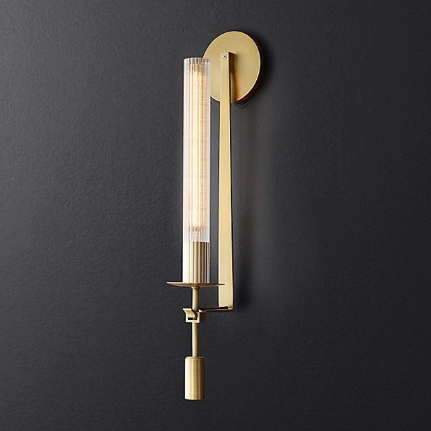 Бра RH FONTANELLE SINGLE WALL LAMP Латунь Прозрачное Стекло Бра RH FONTANELLE SINGLE WALL LAMP Латунь Прозрачное Стекло в Тюмени | Loft Concept