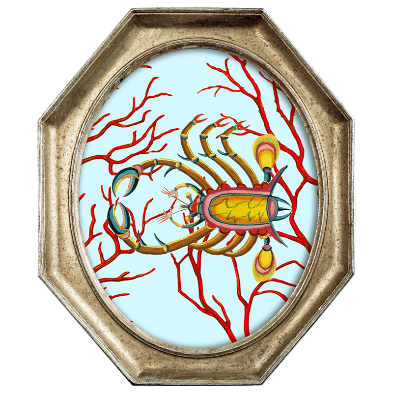 Картина Crab in Coral 3 Мульти Золотой Картина Crab in Coral 3 Мульти Золотой в Тюмени | Loft Concept