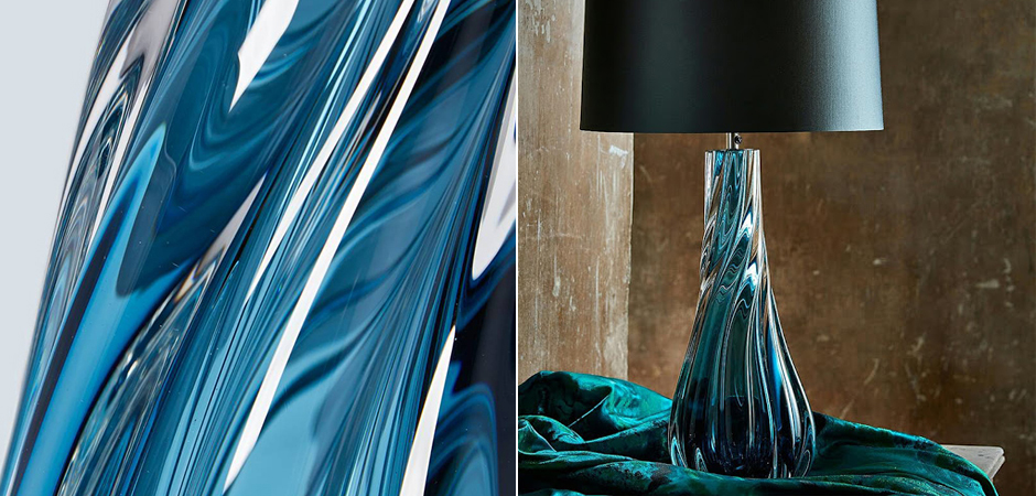 Настольная лампа Naiad Velvet Blue Table Lamp Настольная лампа Naiad Velvet Blue Table Lamp - Loft-Concept в Тюмени