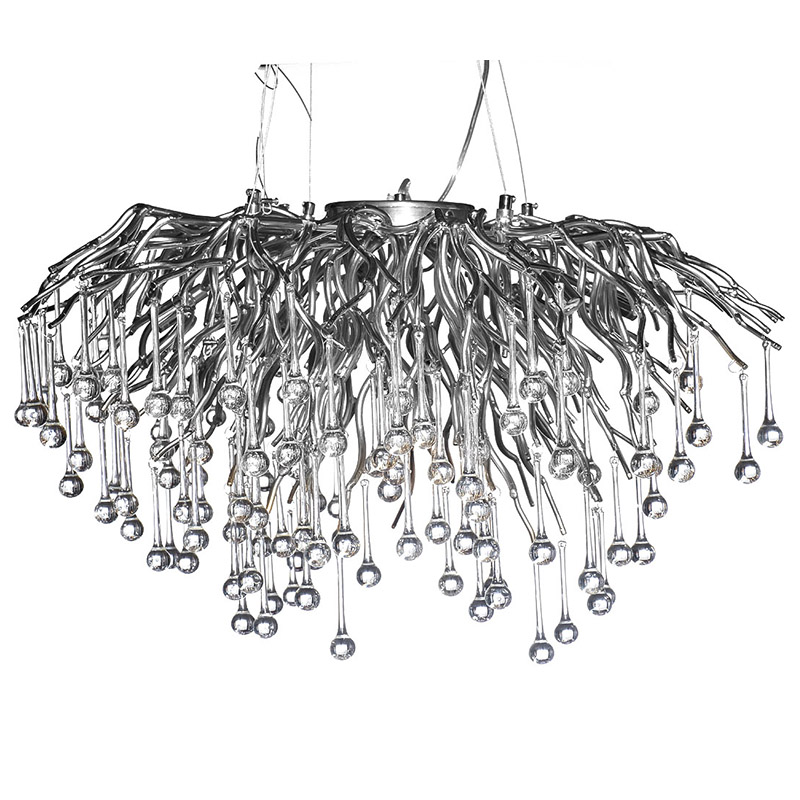 Люстра Droplet Chrome Chandelier 80 Хром Прозрачный Люстра Droplet Chrome Chandelier 80 Хром Прозрачный в Тюмени | Loft Concept