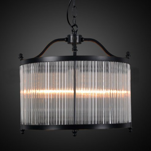 Люстра Glass Fringe Chandelier Round Черный Люстра Glass Fringe Chandelier Round Черный в Тюмени | Loft Concept