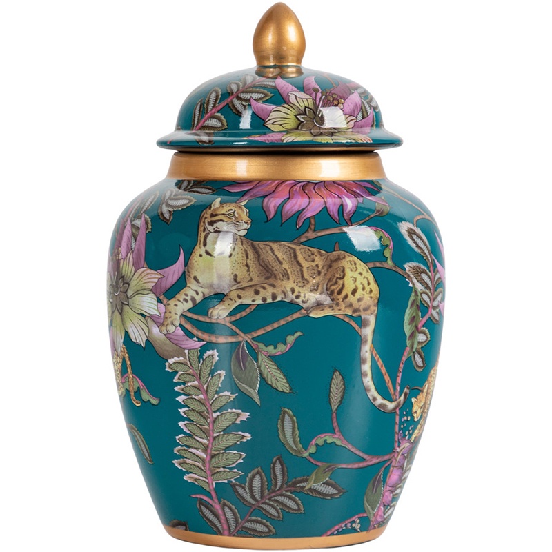 Ваза с крышкой Leopard Flowers Vase Emerald Изумрудный Мульти Ваза с крышкой Leopard Flowers Vase Emerald Изумрудный Мульти в Тюмени | Loft Concept