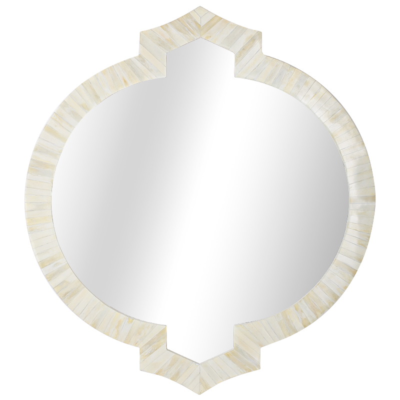 Зеркало Bone Inlay Round Mirror white Зеркало Bone Inlay Round Mirror white в Тюмени | Loft Concept