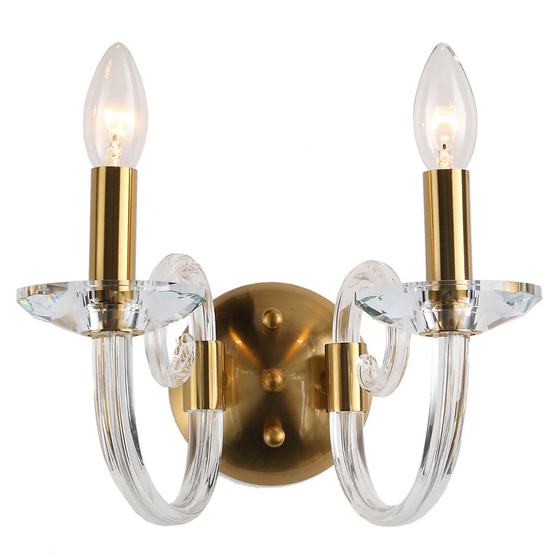 Бра Twisted Glass Candles Wall Lamp Золотой Прозрачное Стекло Бра Twisted Glass Candles Wall Lamp Золотой Прозрачное Стекло в Тюмени | Loft Concept