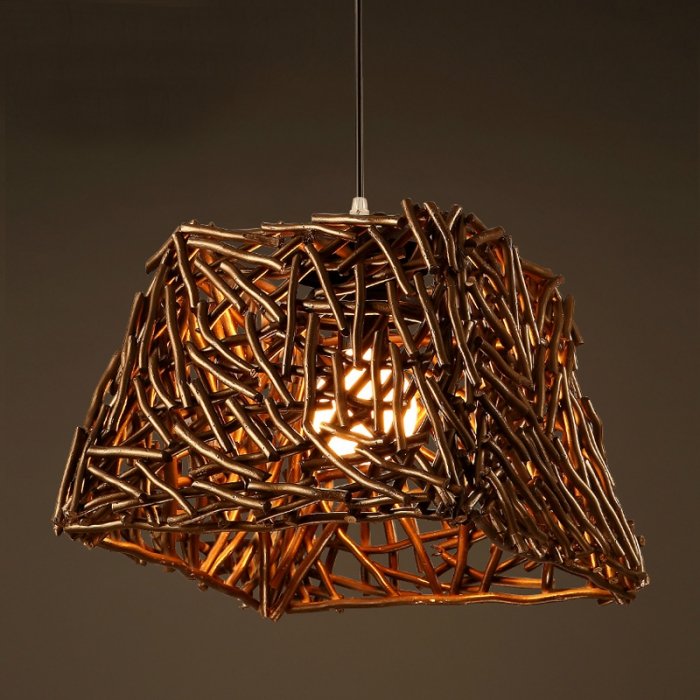 Подвесной светильник Old Wicker Pendant Cub Коричневый Подвесной светильник Old Wicker Pendant Cub Коричневый в Тюмени | Loft Concept