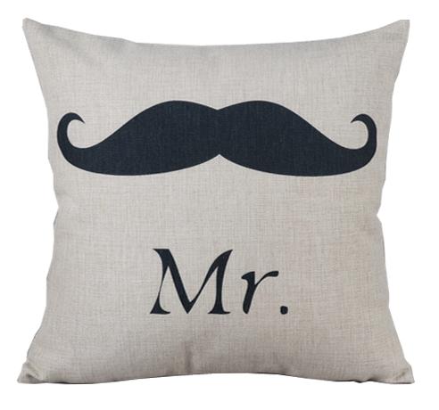 Подушка Mr. mustache Черно-белый Подушка Mr. mustache Черно-белый в Тюмени | Loft Concept