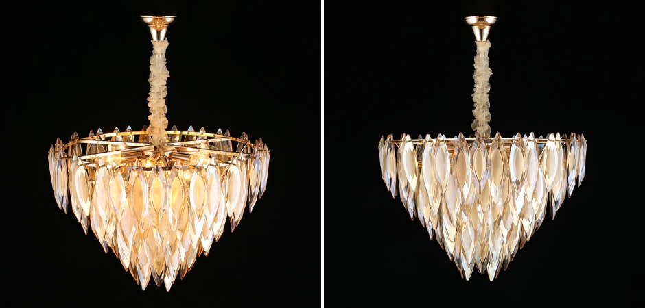 Хрустальная Люстра Feather Золото - фото №2