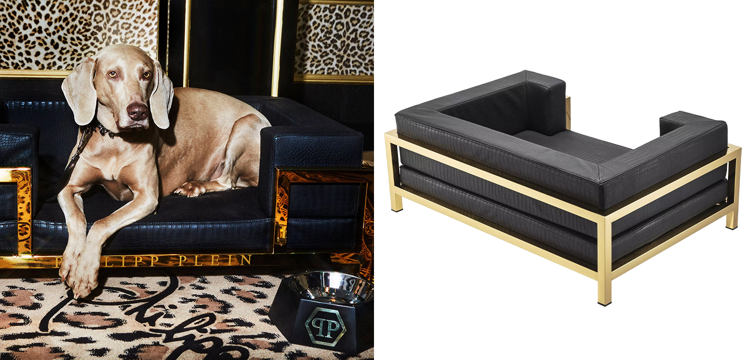 Лежанка для домашних животных Philipp Plein Dogbed High Conic Limited XL Gold - фото