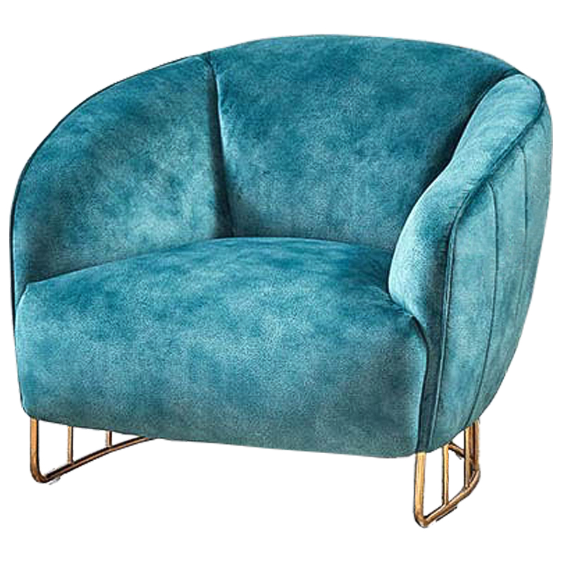 Кресло Luciano Chair Голубой Глянцевое золото Кресло Luciano Chair Голубой Глянцевое золото в Тюмени | Loft Concept