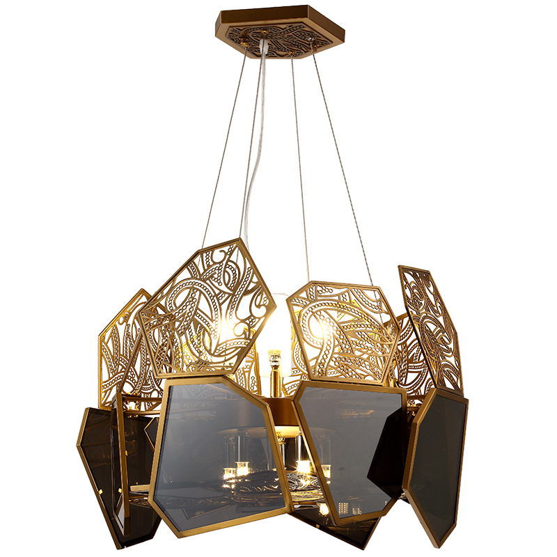 Люстра ART LUXURY CHANDELIER Прозрачный черный Золотой Люстра ART LUXURY CHANDELIER Прозрачный черный Золотой в Тюмени | Loft Concept