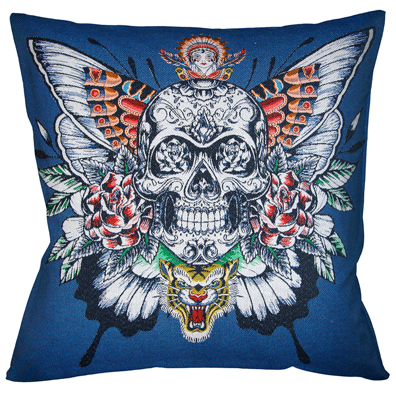 Декоративная подушка Ghost Rider Blue Мульти Декоративная подушка Ghost Rider Blue Мульти в Тюмени | Loft Concept