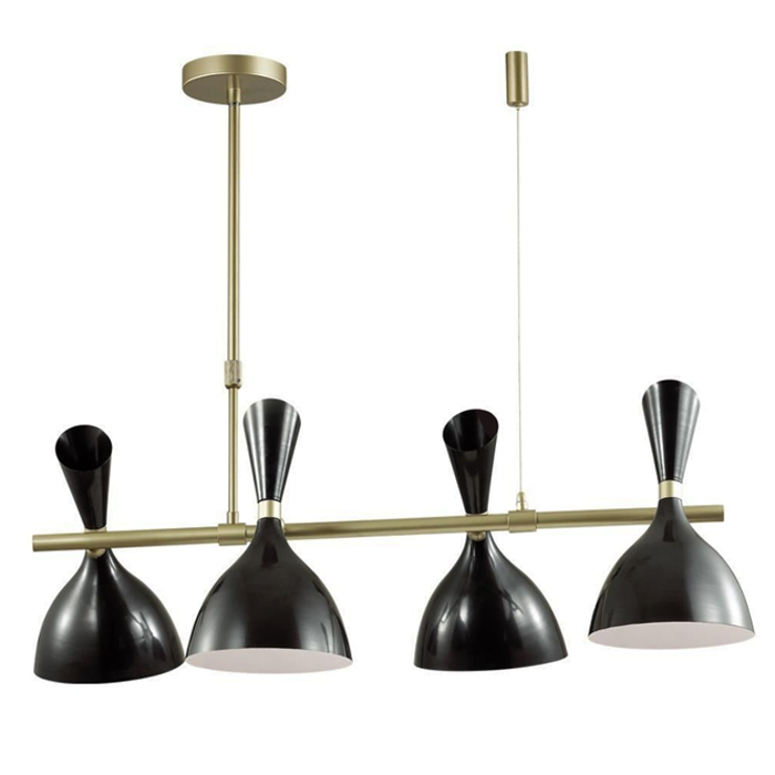 Люстра Duke Chandelier line 4 black Черный матовое золото Люстра Duke Chandelier line 4 black Черный матовое золото в Тюмени | Loft Concept