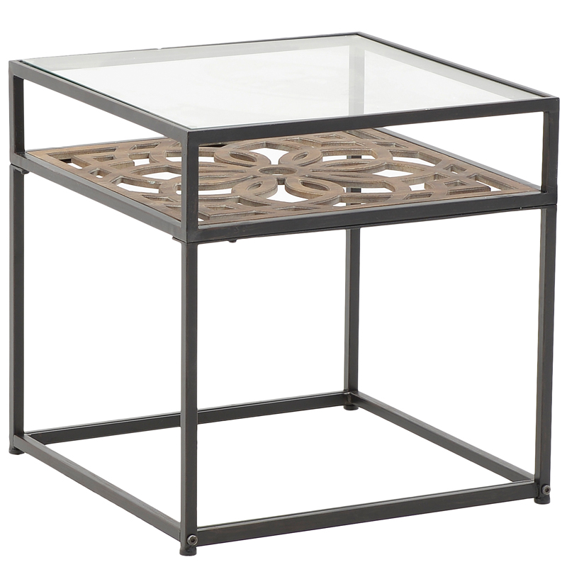 Приставной стол Provence Lace Table Древесина Черный Прозрачное Стекло Приставной стол Provence Lace Table Древесина Черный Прозрачное Стекло в Тюмени | Loft Concept