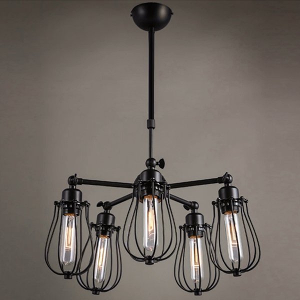 Люстра Loft Marconi Cage Light Черный в Тюмени | Loft Concept 