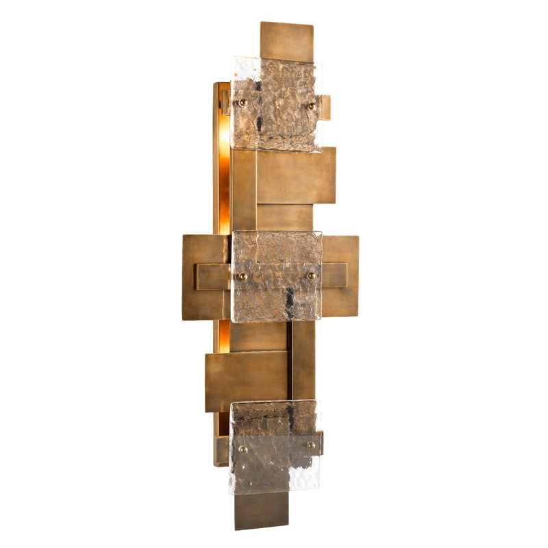 Бра Eichholtz Wall Lamp Langham Прозрачный Винтажная латунь Бра Eichholtz Wall Lamp Langham Прозрачный Винтажная латунь в Тюмени | Loft Concept