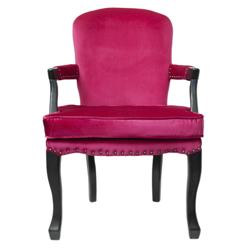 Кресло Aubrey Classical Armchair rose velour Малиновый (Crimson) Черный Кресло Aubrey Classical Armchair rose velour Малиновый (Crimson) Черный в Тюмени | Loft Concept