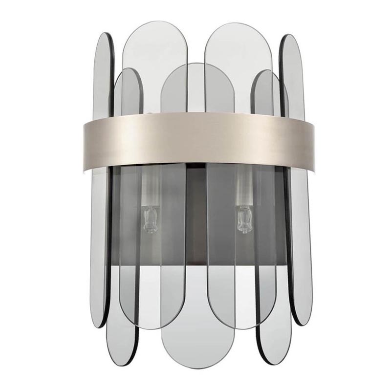 Бра Decorative Oval Smoky Plates Sconce Дымчатый (Smoke) Никель Сатин Бра Decorative Oval Smoky Plates Sconce Дымчатый (Smoke) Никель Сатин в Тюмени | Loft Concept