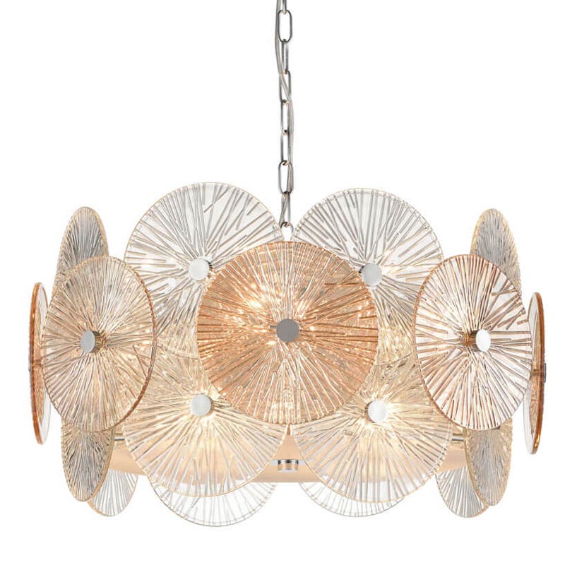 Люстра Decorative Glass discs Chandelier chrome Хром Прозрачный Люстра Decorative Glass discs Chandelier chrome Хром Прозрачный в Тюмени | Loft Concept