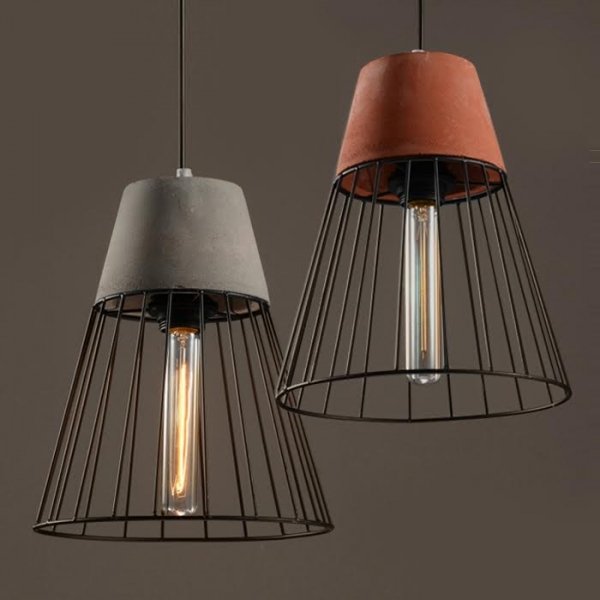 Подвесной светильник Cement Droplight Pendant Light cone Серый Красный Черный Подвесной светильник Cement Droplight Pendant Light cone Серый Красный Черный в Тюмени | Loft Concept