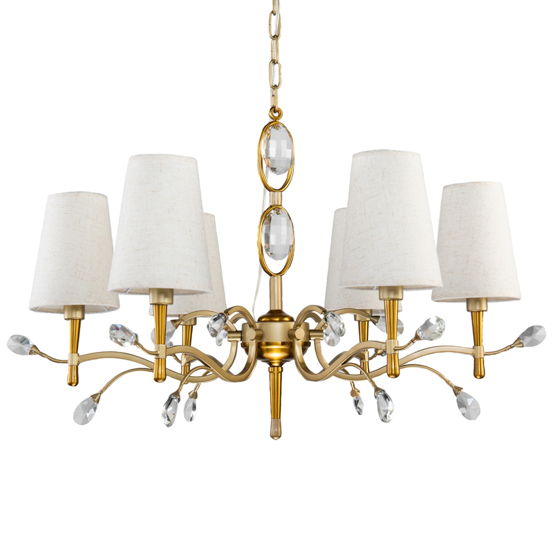 Люстра Desiree Chandelier 77 Латунь матовое золото Белый Прозрачный Люстра Desiree Chandelier 77 Латунь матовое золото Белый Прозрачный в Тюмени | Loft Concept